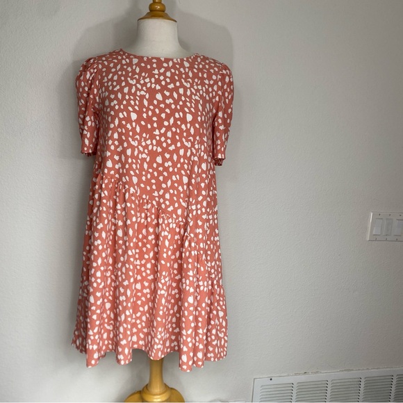 3/$25 Wonder Nation Girls Pink Abstract Print Flounce Dress Size XL 14/16 Casual - Picture 1 of 15